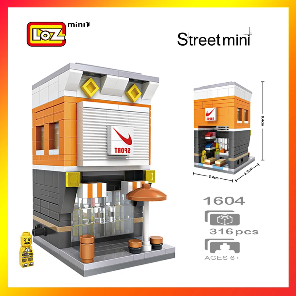 Строительные блоки LoZ модельный Комплект Mini buildmoc classic уличная сцена 1604 творческие