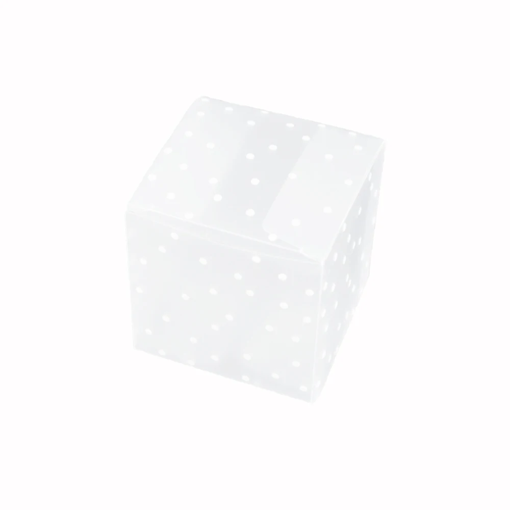 50 шт. пластиковая квадратная коробка для конфет в горошек шоколадная Подарочная