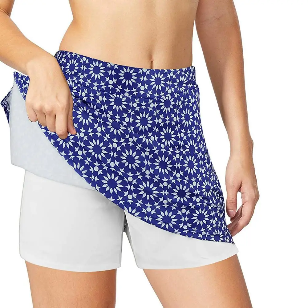 Размера плюс женские спортивные мини-шорты с принтом карманом для бега тенниса