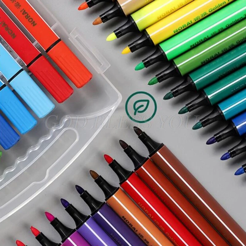

12/18/24/36Pcs Washable Art Marker Pens Set Assorted Colors Drawing Brush Fine Tip Watercolor Pen for Kids Adult Coloring Sketch