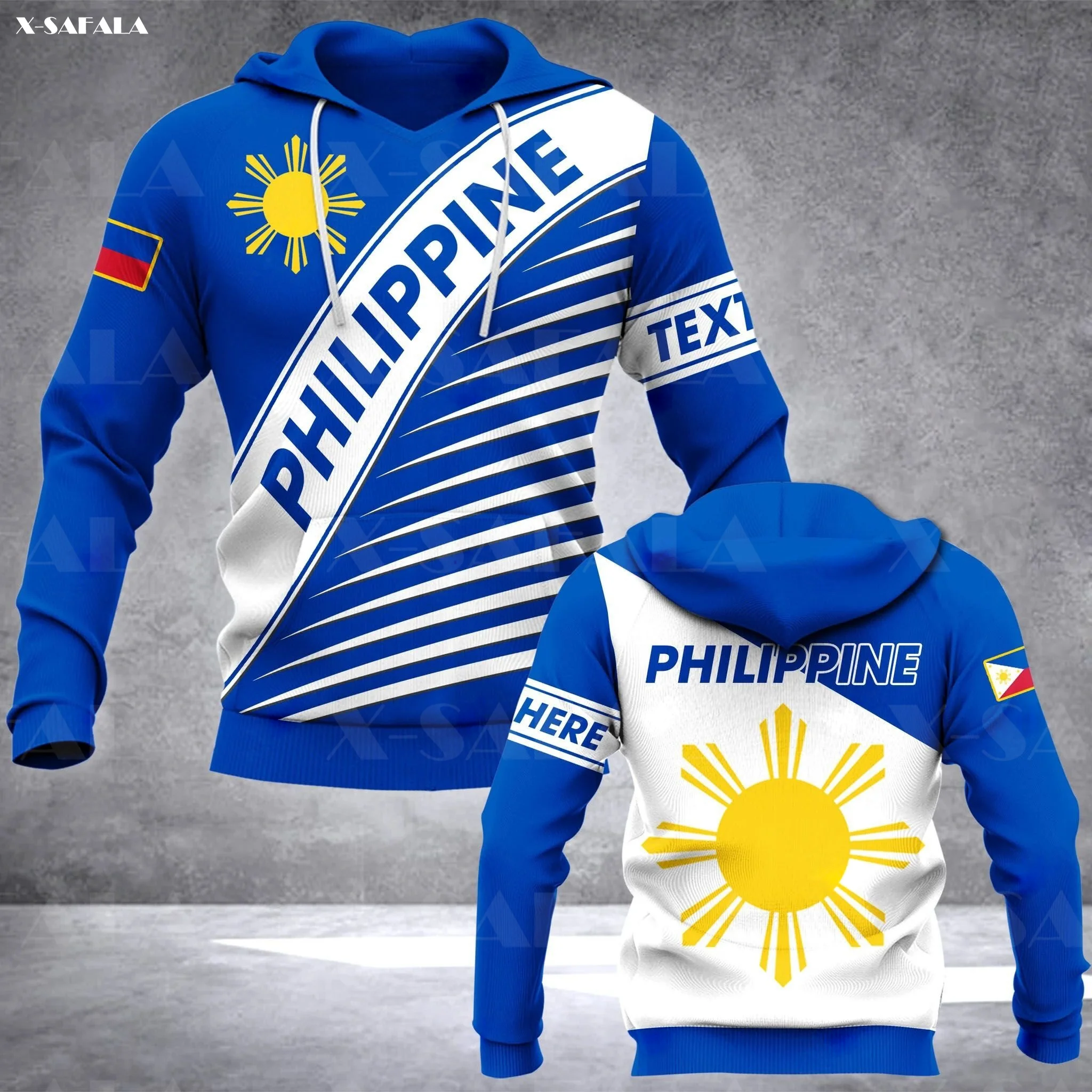 

PHILIPPINES COAT OF ARMS Thick Cotton 3D Print Zipper Hoodie Man Female Pullover Sweatshirt Hooded Jacket Jersey Tracksuits