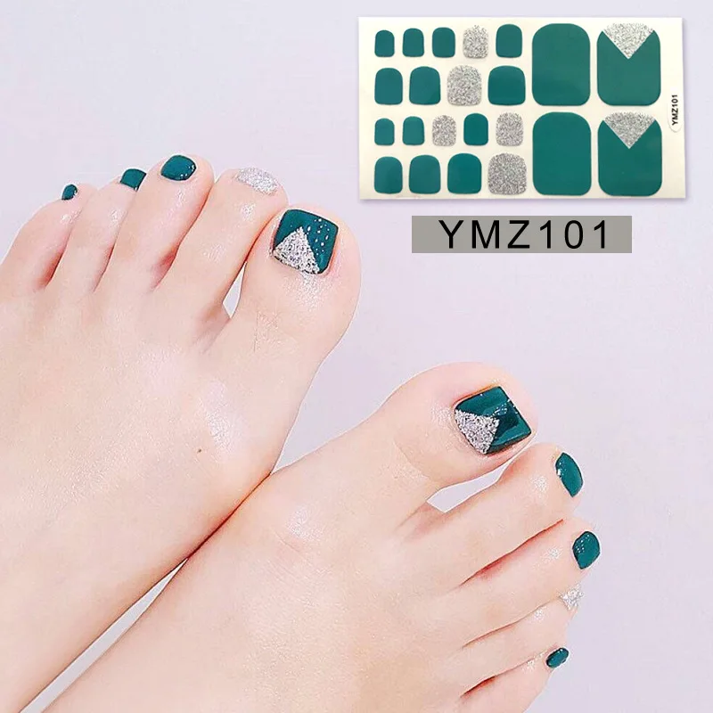 22 наконечника/лист Корейская наклейка с полным покрытием для ногтей