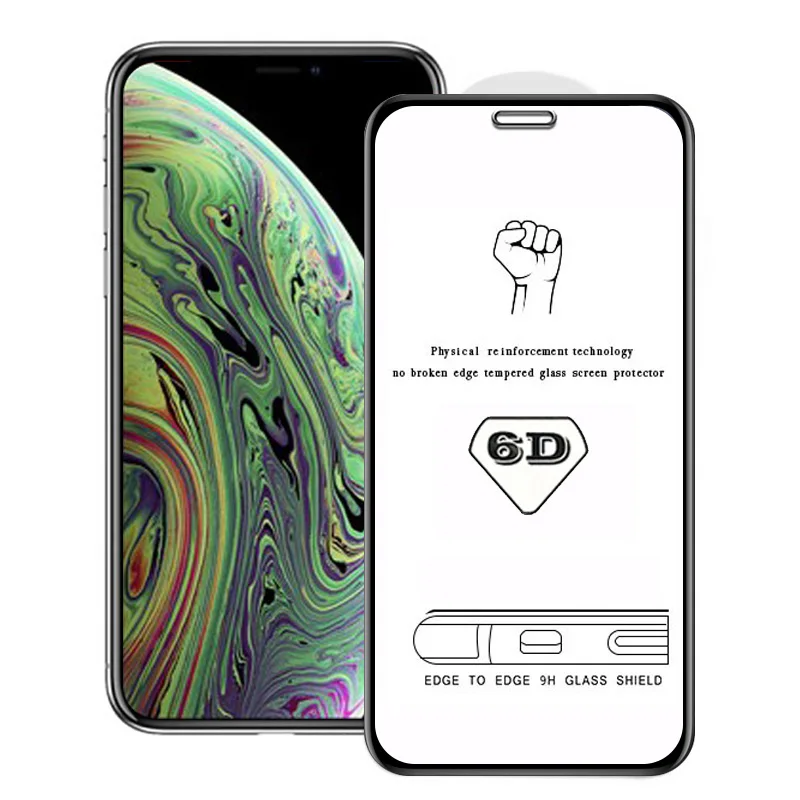 XSDTS 6D изогнутое полное покрытие из закаленного стекла для iPhone 11 Pro X XS Max XR 10 8 7 6 6s Plus Защитная пленка для экрана