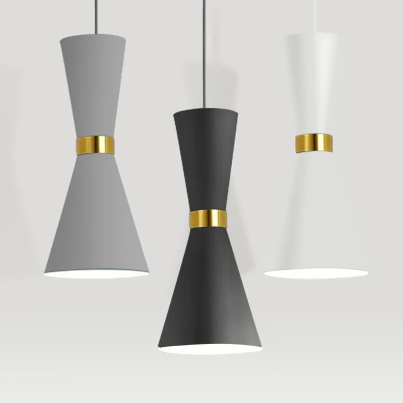 

Nordic Simplicity LED E27 Pendant Light Modern Macaron Hanging Lights Home Improvement Iron and Wood Decoration Pendant Lamp