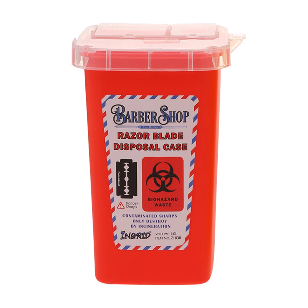 Portable 1L Sharps Container Medical Needles Bin Biohazard Tattoo Piercing Barber Razor Blade Disposal Collect Box | Красота и