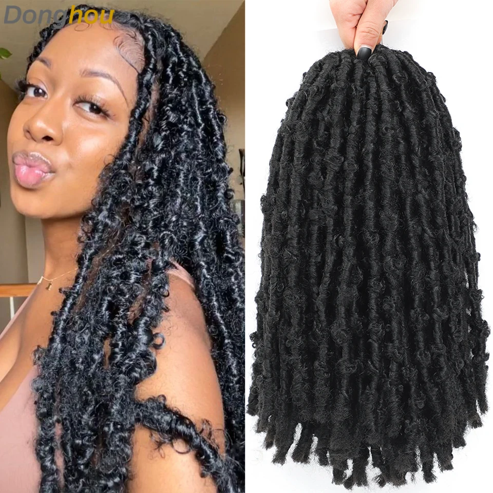 New Arrival Butterfly Locs Hair 24 Inch Pre Looped Distressed Crochet Soft Messy |