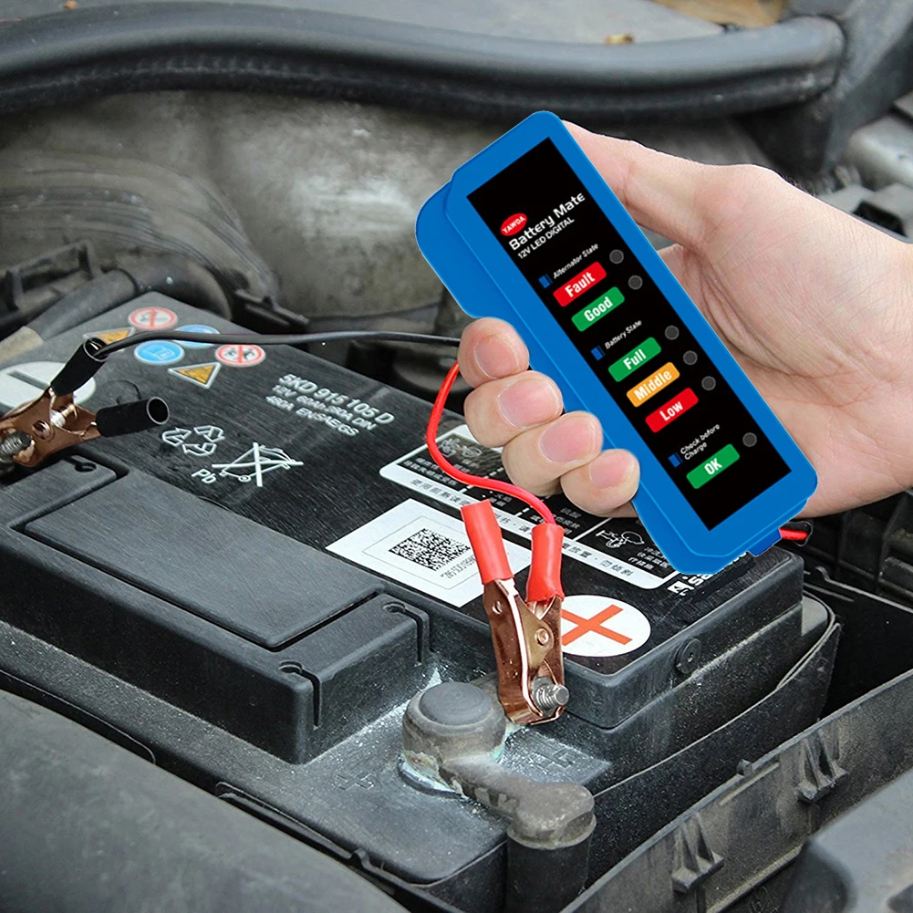12 В автомобильный тестер батареи детектор 6 светодиодный дисплей Цифровой