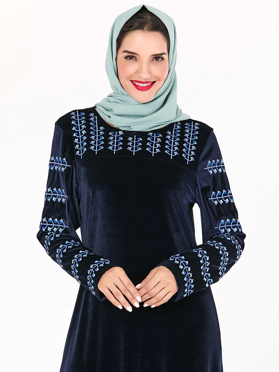 BNSQ Бургундия Толстое Зимнее бархатное платье с длинным Hijabs мусульманская одежда Дубай индонезийский Макси индийские платья Lehenga