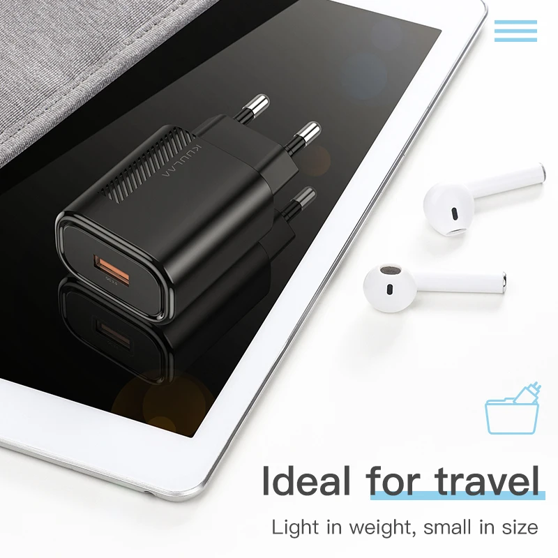 kuulaa usb charger quick charge 18w qc3 0 fast wall charger for xiaomi redmi note 9 8 iphone 11 xr 7 realme x2 pro phone charger free global shipping