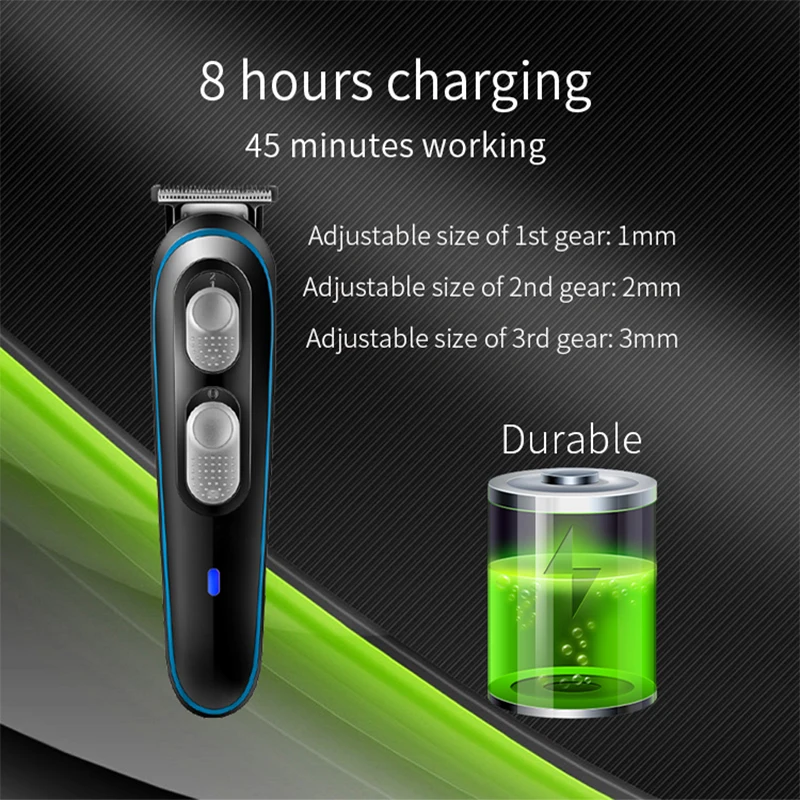 Беспроводной профессиональный триммер для волос мужчин машинка стрижки