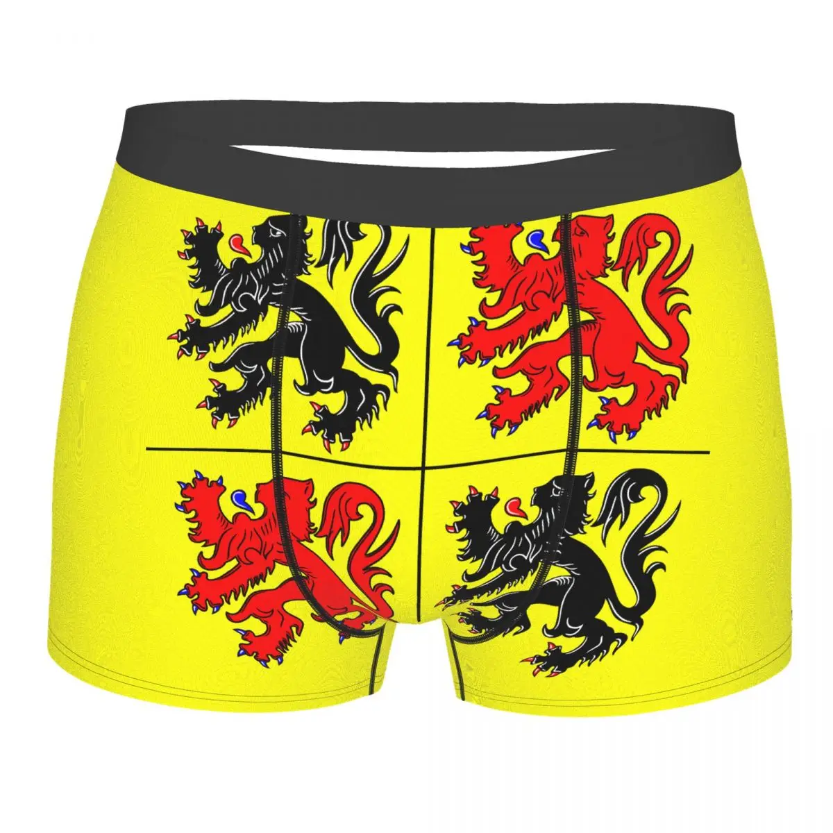 

Flag Of Hainaut Men's Boxer Briefs Belgian Funny Vintage Men's boxer leggings