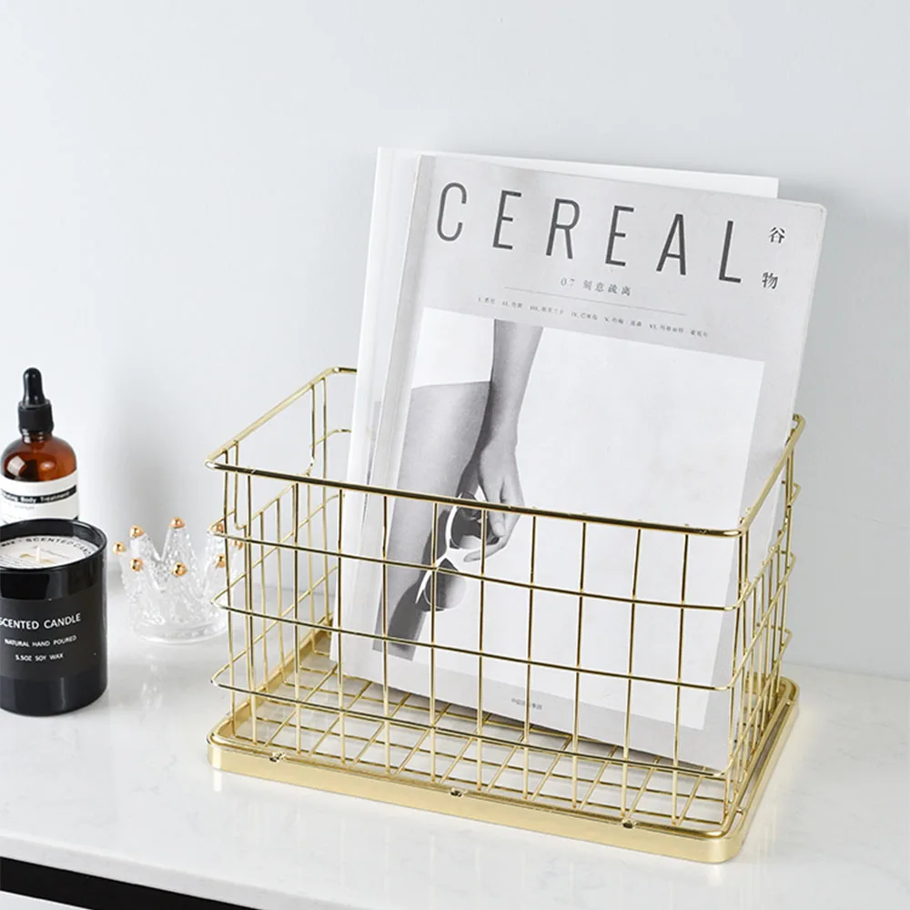 Корзина для хранения в скандинавском стиле роскошная позолоченная