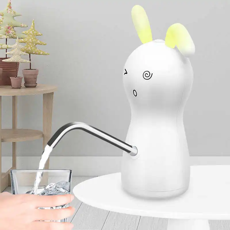 

Электрический диспенсер для воды объемом 450 мл, помпа объемом-л, USB-зарядка, поилка в форме кролика