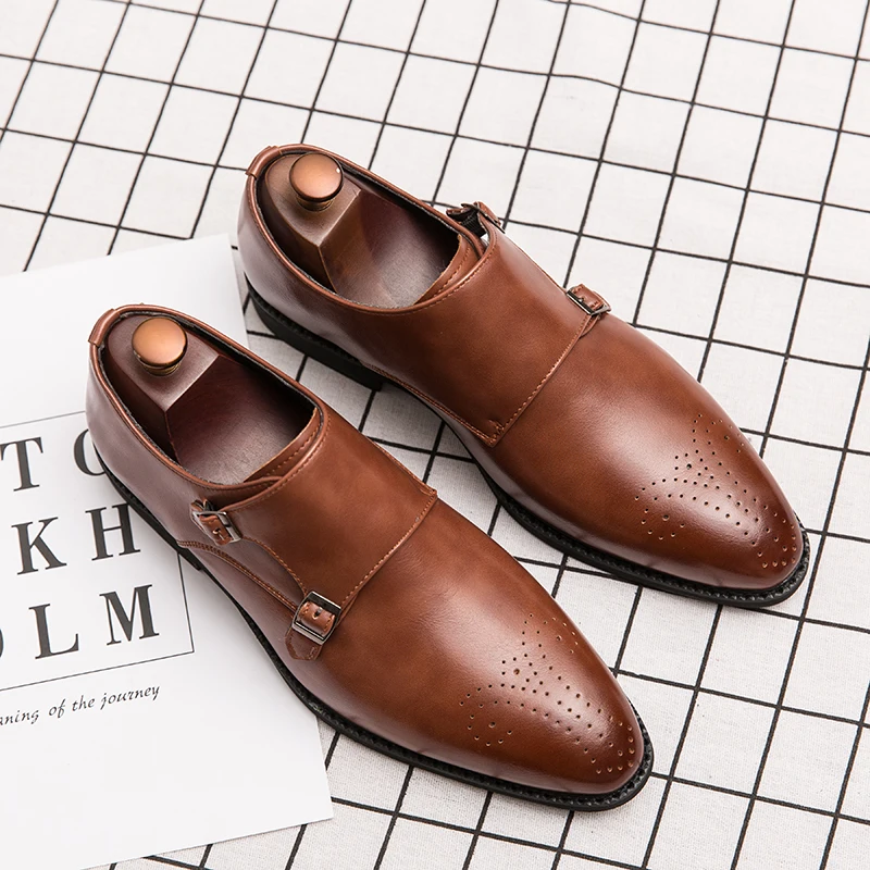 Мужская деловая модная обувь из воловьей кожи повседневная в британском стиле