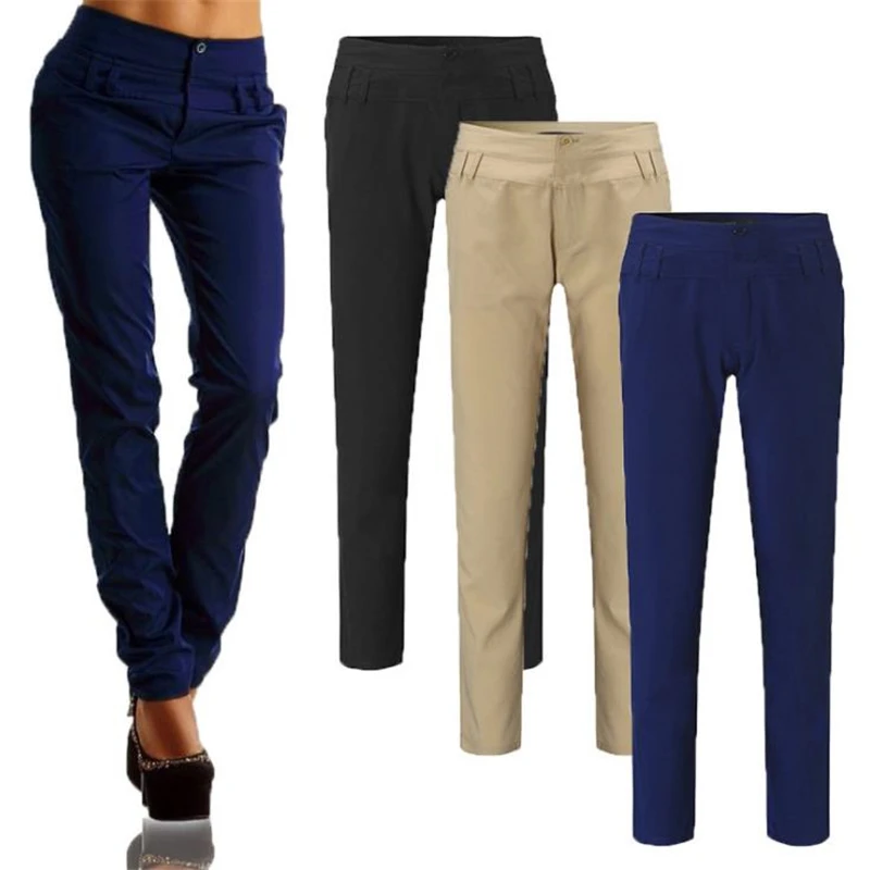 

Summer Elegant Women's Casual Pants Lady Elastic Fabric OL Office Work Wear Slim Pencil Pants Female Comfort Trousers
