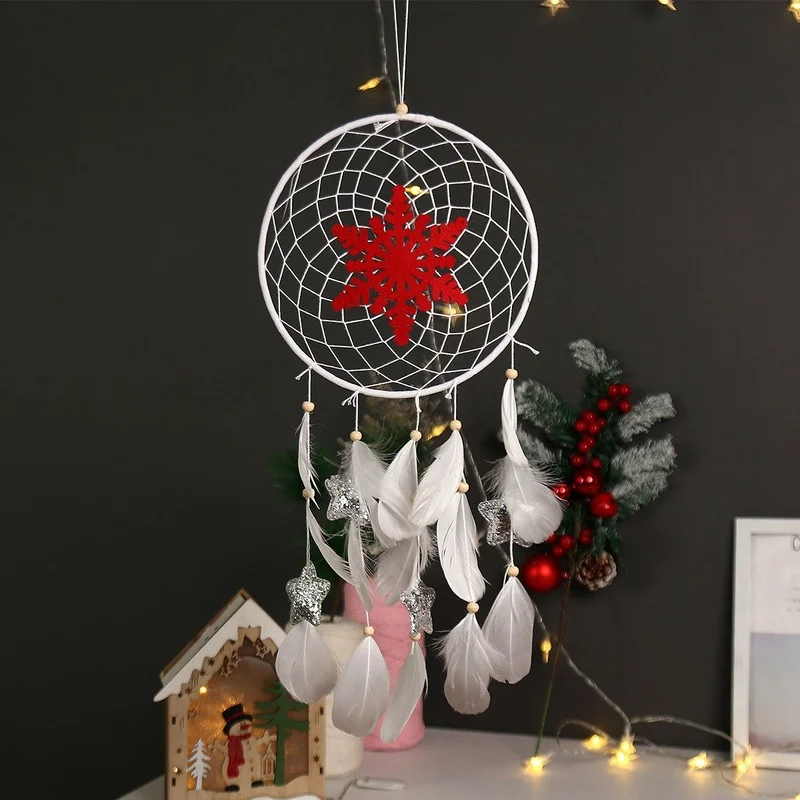 

Snowflake LED Lights Feather Leds Light Indoor Christmas Fashion Wall Decors Cute Round Pendant Warm White for Friend Guirlande