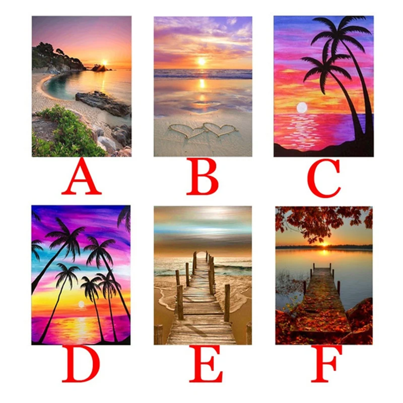 Алмазная мозаика 5D сделай сам с изображением пляжа и солнечного света | Дом сад