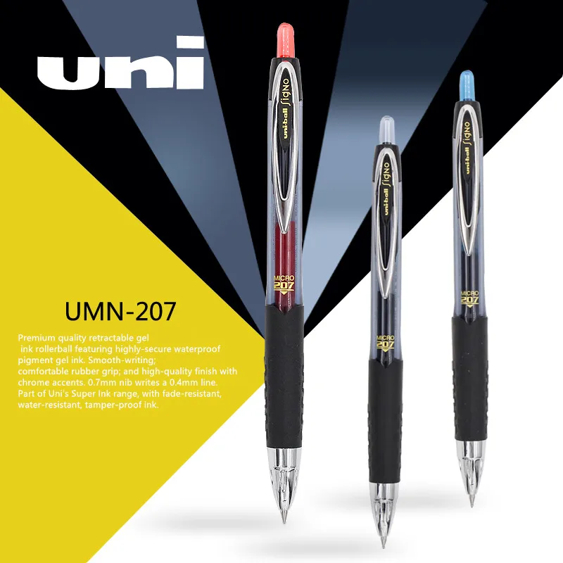 

1 pc Japan Uni Ball UMN-207 Signo Retractable Gel Roller Ball Pen 0.5mm Black Blue Red Darkblue Student Writing Office School