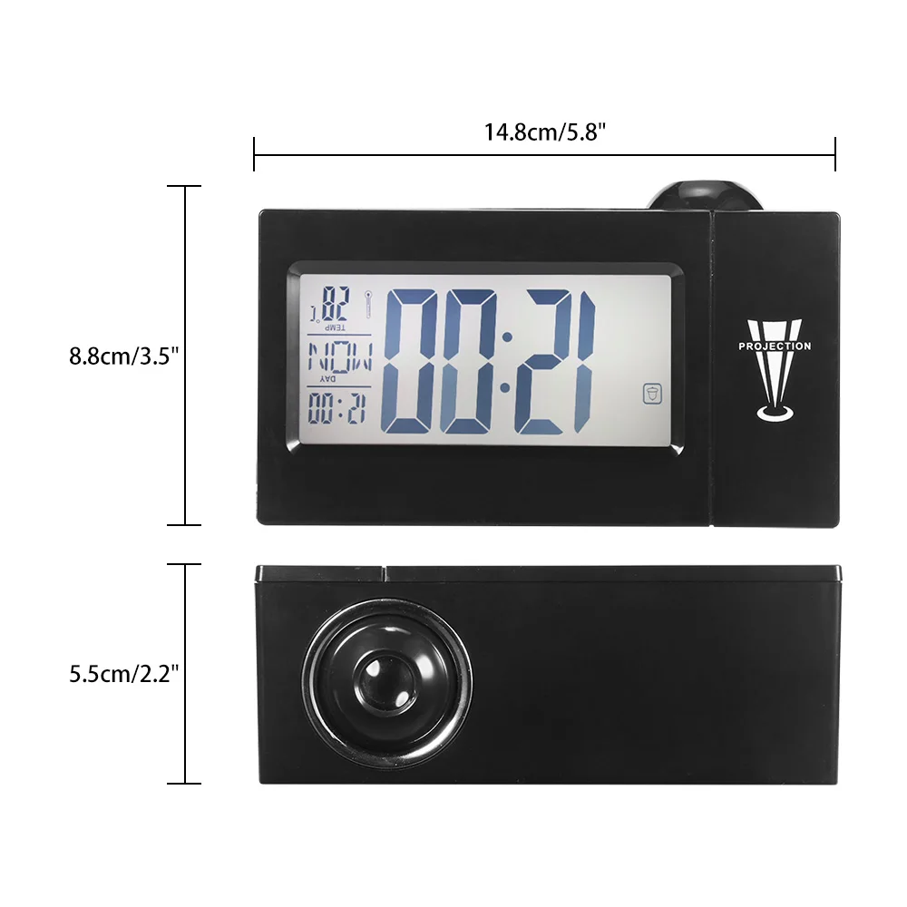 Настольные часы с ЖК дисплеем проекция температуры будильник цифровые функцией