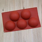 Силиконовая форма, 5 полушариков, сфера, Круглый торт, шоколад, фототрафарет, форма для выпечки хлеба, конфет