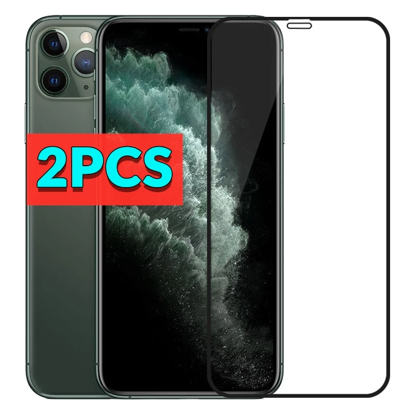 2 шт Полное Защитное стекло для Iphone 11 11pro 11promax 6 7 8plus x xs xr xsmax|Защитные стёкла и