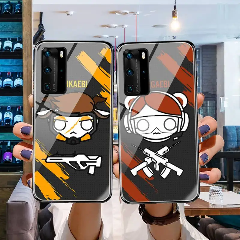 

Чехол для телефона с рисунками из мультфильмов Радуга шесть осада светящийся закаленное стекло для Huawei P40 30 20 lite Pro MATE9 10 20X 30 lite pro Чехол