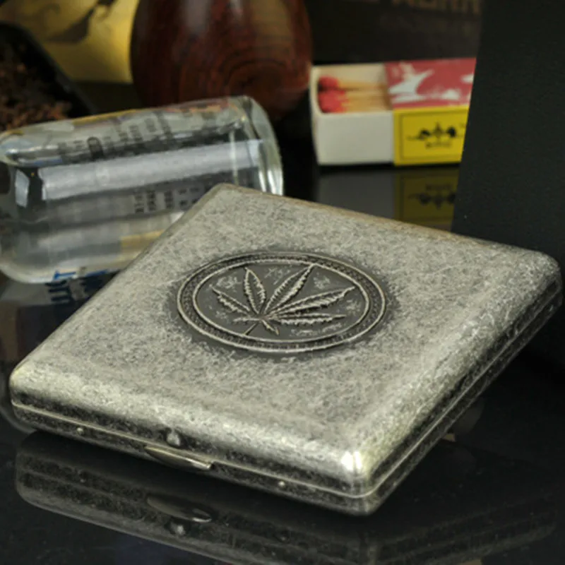 Новинка 1 шт. оригинальная старинная Серебряная коробка для сигарет