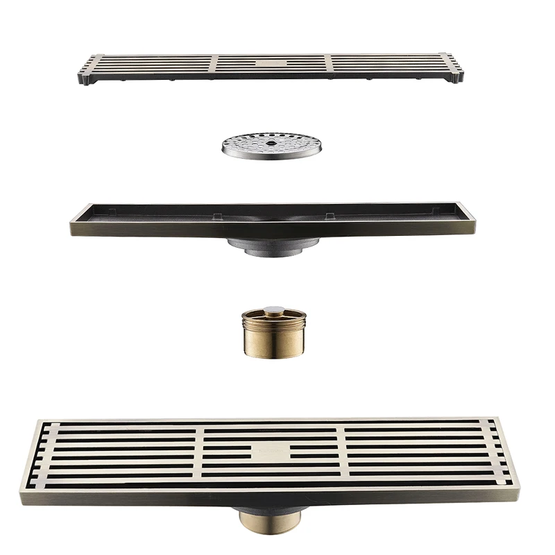 Античная медь твердая латунь Бронзовый пол Слив отходов Ванная комната Душ слив