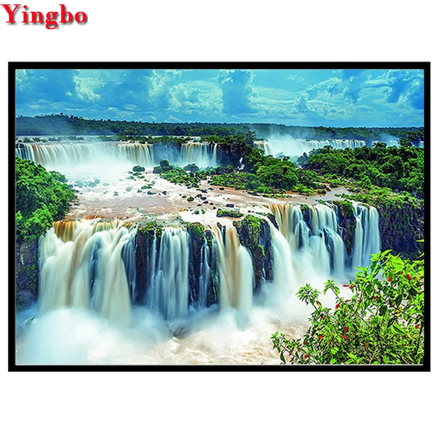

DIY Full Square Round Drill Diamond Embroidery Natural landscape waterfall Diamond Mosaic Diamond Painting Cross Stitch Decor