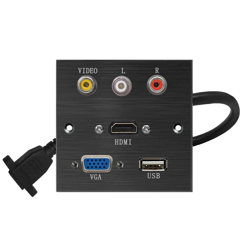 Панель гнезда из алюминиевого сплава совместимая с HDMI VGA USB видеоразъем R L-порт