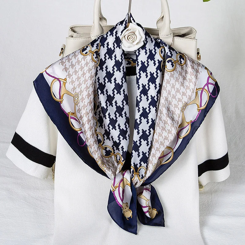 Новый декоративный шелковый шарф с имитацией 70*70 см женская мода Классическая