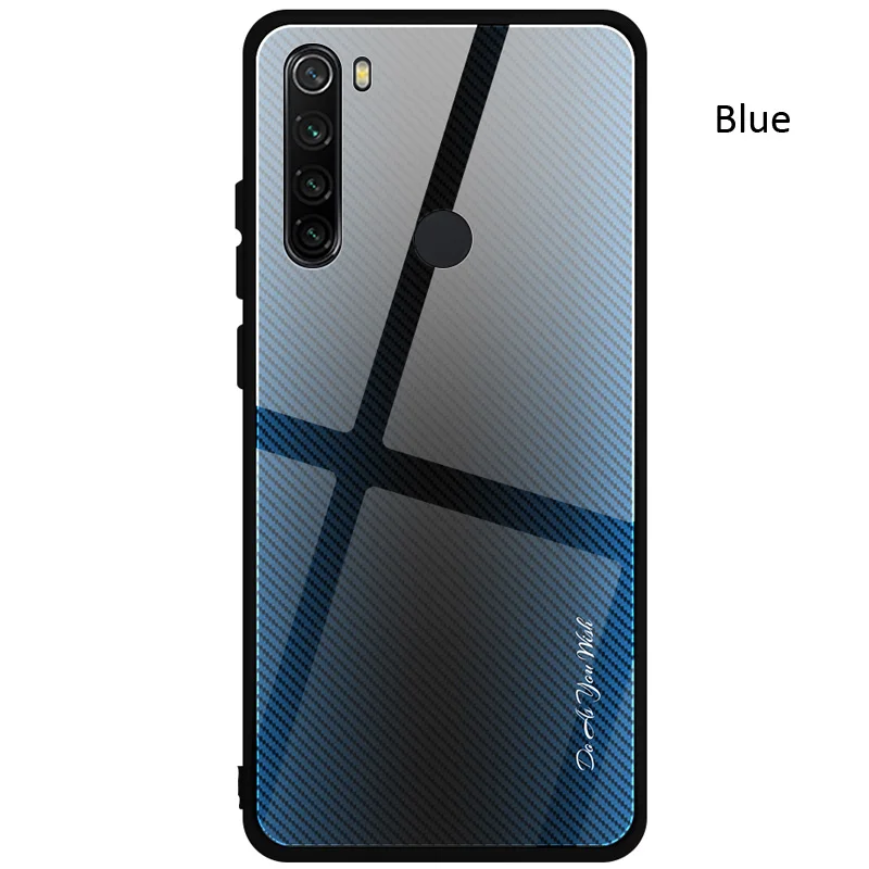 Чехол из закаленного стекла с градиентом из углеродного волокна для Xiaomi Redmi Note 8 Pro 8T