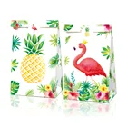 12 шт. Гавайи Фламинго подарки конфеты сумки Baby Shower вечерние Декор детей счастливыми День рождения вечерние ананас Бумага подарки сумки посылка