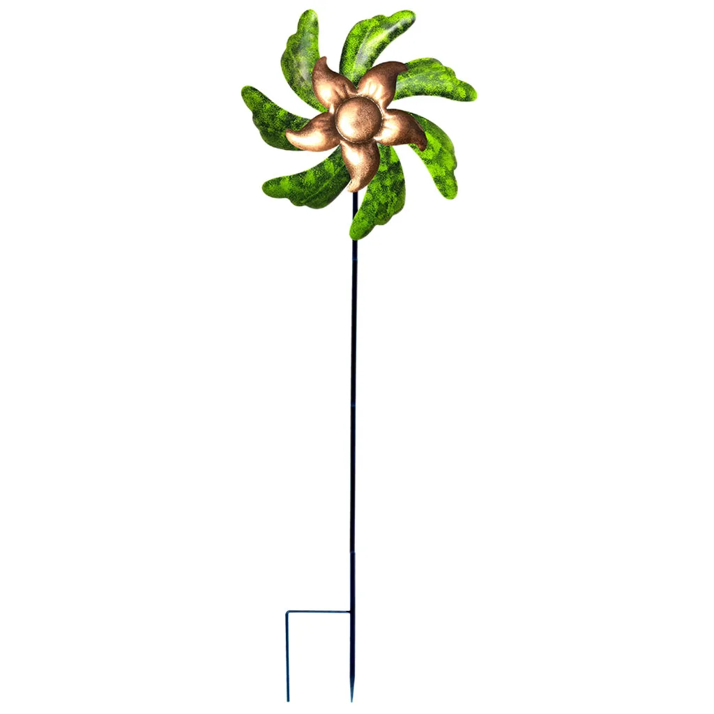 

Metal Pinwheels Outdoor Wind Spinner with Ground Stake Yard Flowerbed Decor