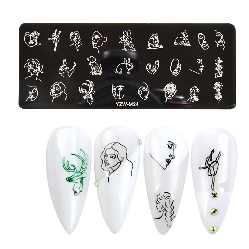 

Nail Art Template Printing Plate Design Butterfly Flower Snowflake Rose Love Impression Template Printing Plate Image Nail Stamp