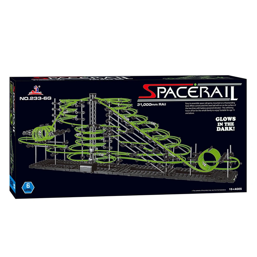 Набор светящихся мраморных шаров для американских горок 848 шт. детская игрушка