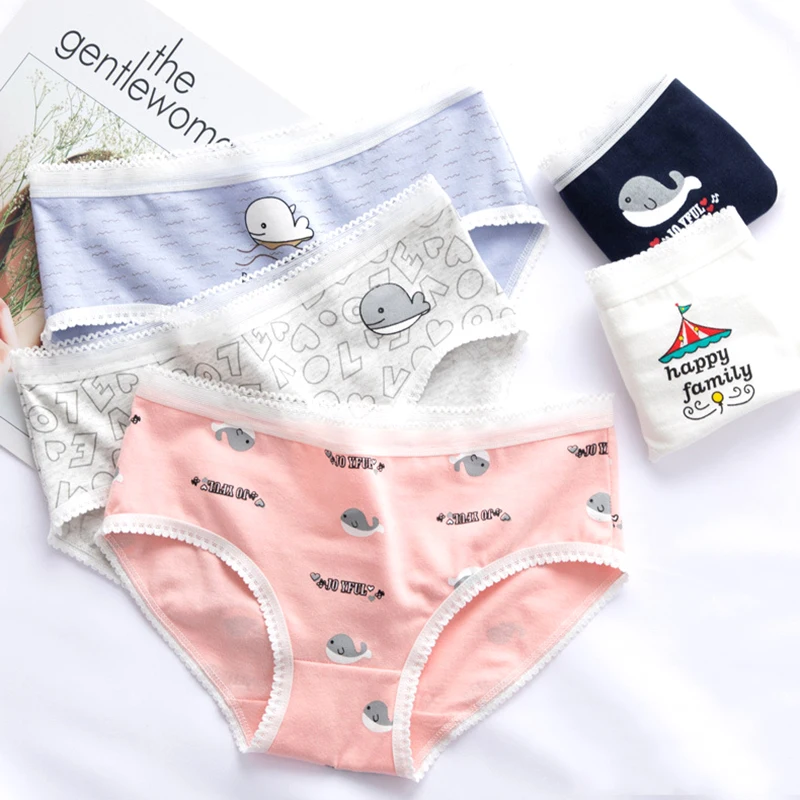 Женские трусики хлопковые сексуальные милые женские в виде Кита дышащие удобные