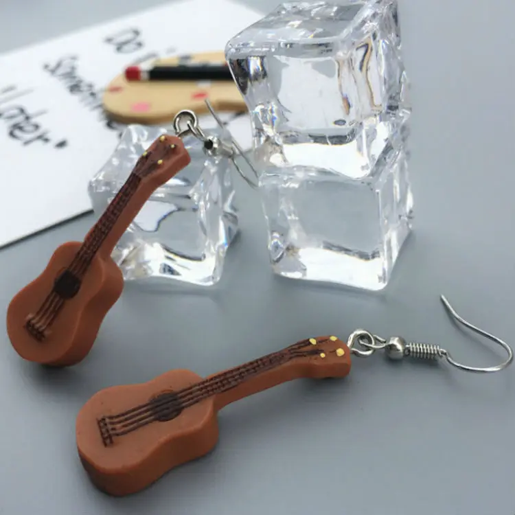 Модные музыкальные Музыкальные инструменты гитара серьги для женщин и девочек
