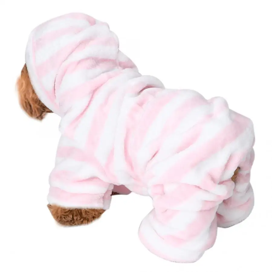 Коралловый флис розовая полоска Осень-зима четыре фута толстовки для домашних