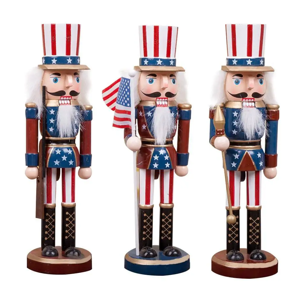 

25/35CM Classic American Nutcracker Soldier Wooden Handcraft Nutcracker Puppet Desktop Ornament 2022NEW Year Christmas Gift Doll