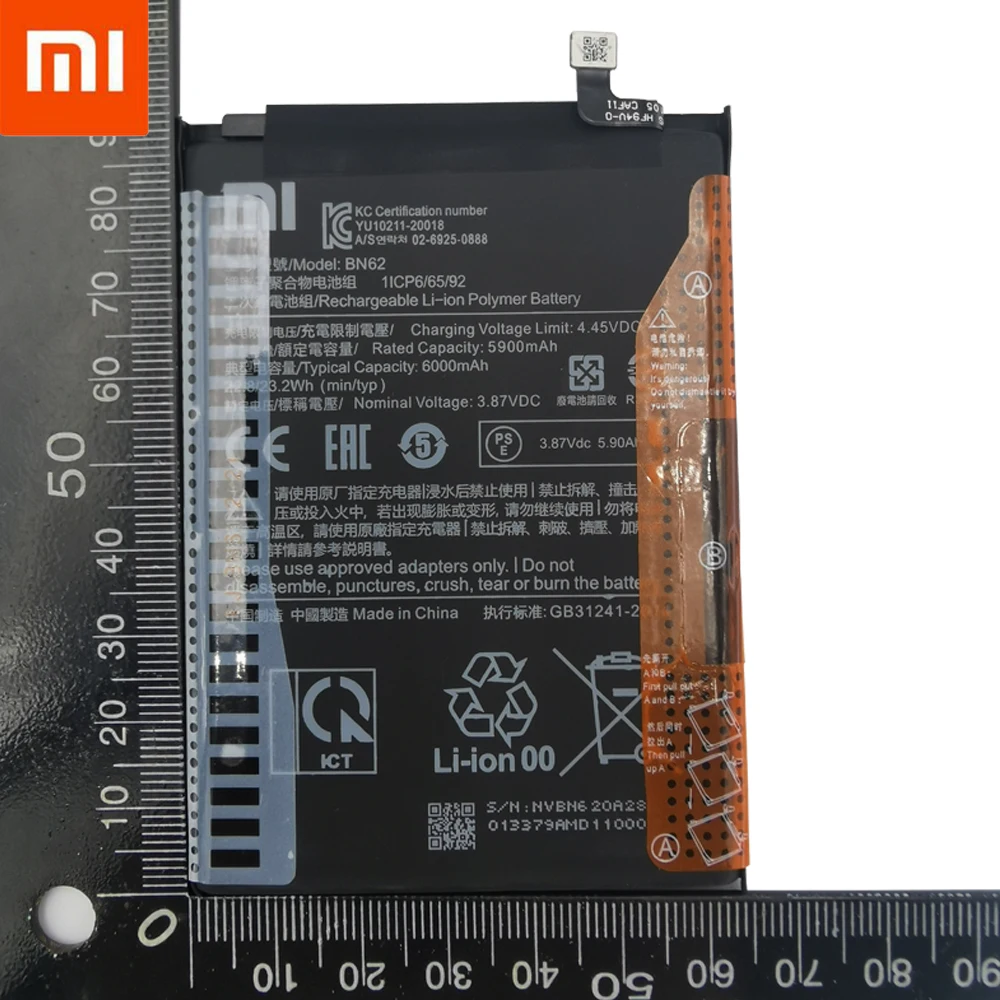 Xiao-bater&iacute;a BN62 Original para Xiaomi Pocophone, Poco M3, Redmi note 9, 9T, 100% mAh, con herramientas, 6000-5