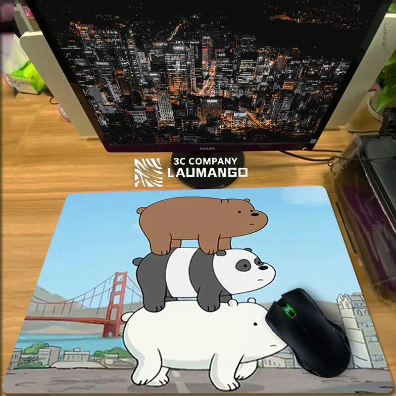 

Three Bare Bear Computer Mat Small Mousepad Gamer Accessories Pad Cute Mouse Pad Laptop Gaming Office Carpet Mats kawaii Deskmat