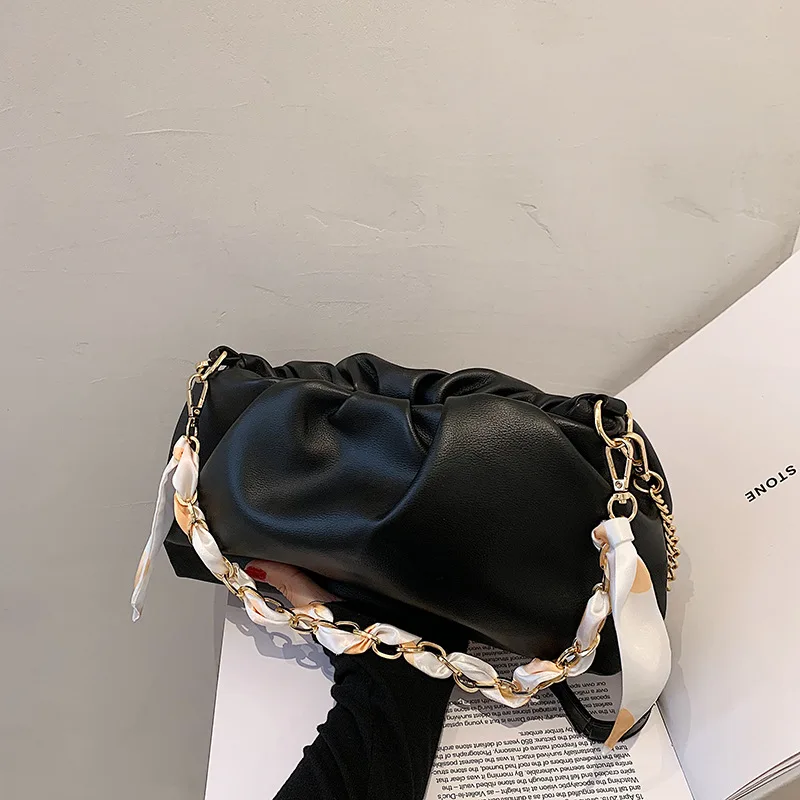

Handbag luxury 2021 new female bag, candy color ladies shoulder bag, Korean version of fold bag, fashionable underarm bag