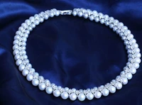 classic 7 10mm south sea round white grey pearl necklace 18inch