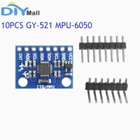10pcs gy 521 mpu6050 mpu 6050 sensor iic i2c interface for arduino 3 axis gyroscope accelerometer compatible module gy521