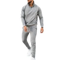 autumn male sets 2021 new mens stripe tracksuit body building sportswear suit casual active zipper outwear training men clothes