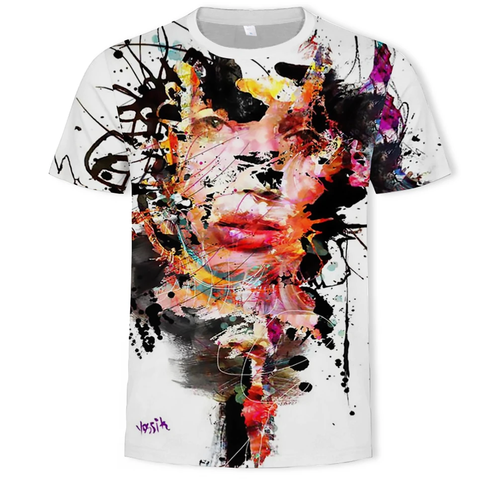 

2021 Summer Men's 3D Printing Graffiti Painting T-shirt is a new comfortable sports and leisure short sleeve XXS-6XL
