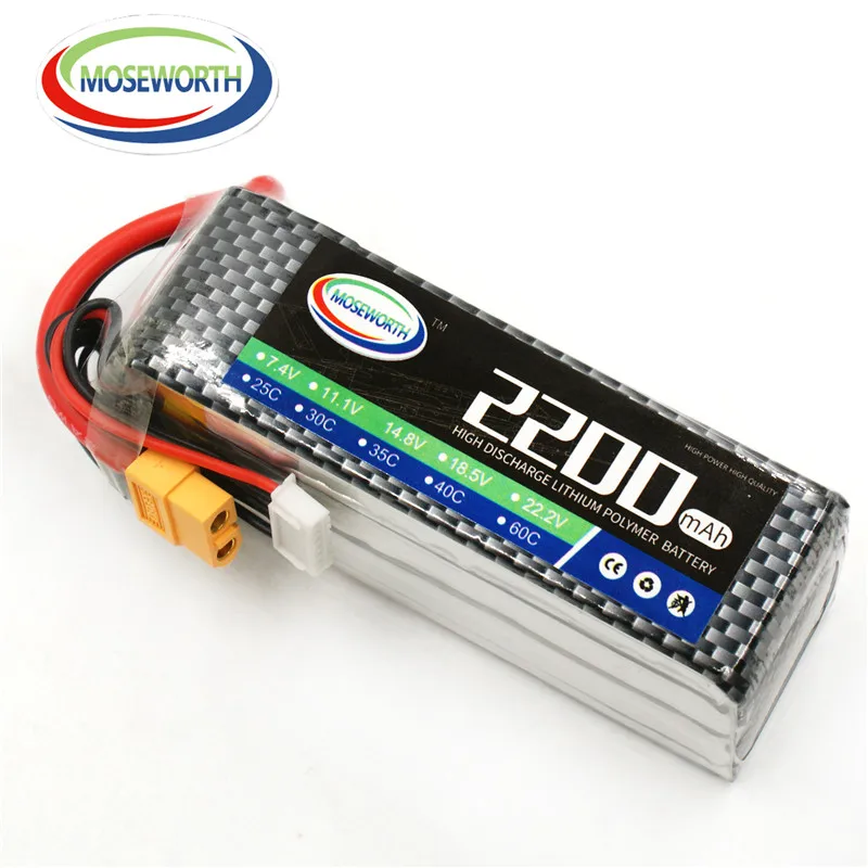 MOSEWORTH Batteries 5S 18.5V 2200mAh 30C RC LiPo Battery For RC Airplane Drone Car Tank Quadrotor RC Lithium Polymer Batteries