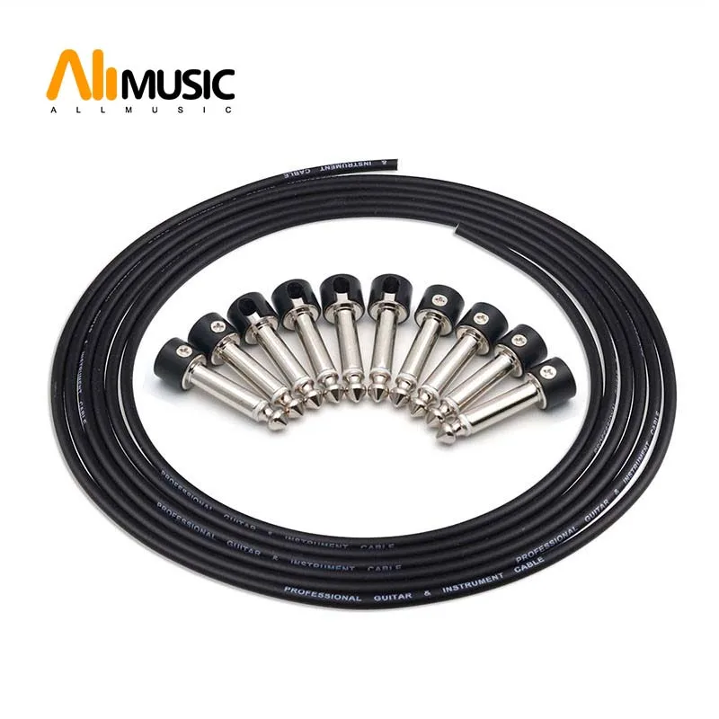 Cabo de Conexão sem Solda Design de Cabo de Guitarra Preto sem Solda Kit de Cabo de Remendo para Pedal de Guitarra Allmusical Faça Você Mesmo Plugue Cabo 3m 10