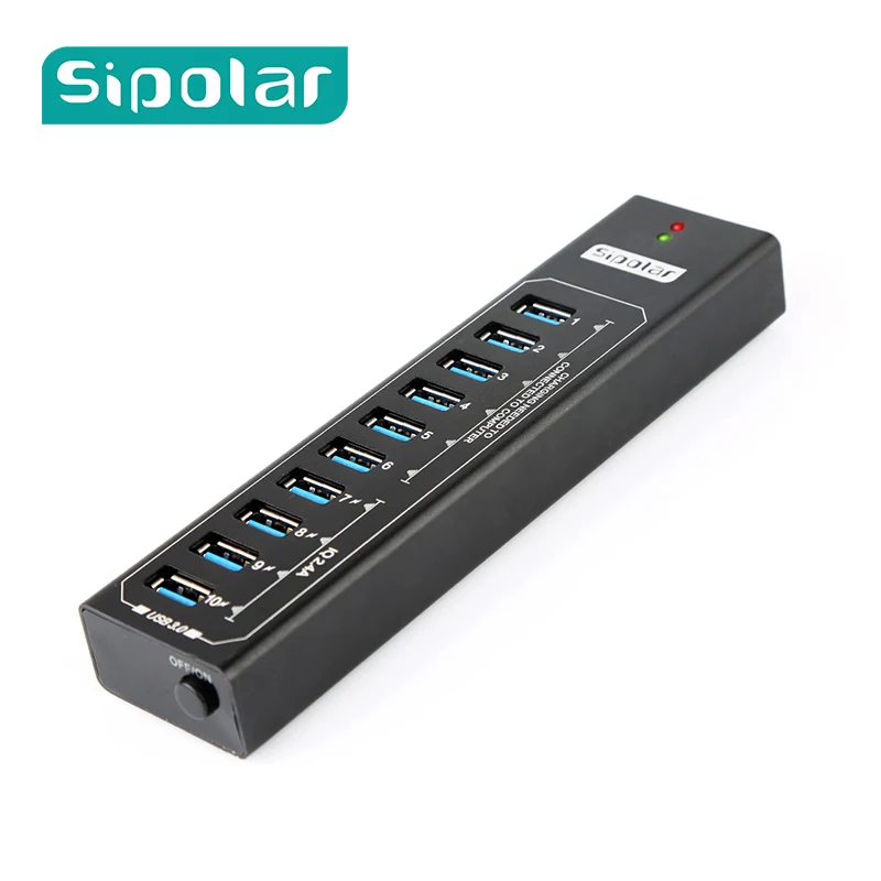 Металлический концентратор Sipolar с 10 портами usb 3 0 4 шт. порты быстрой зарядки 2 А для